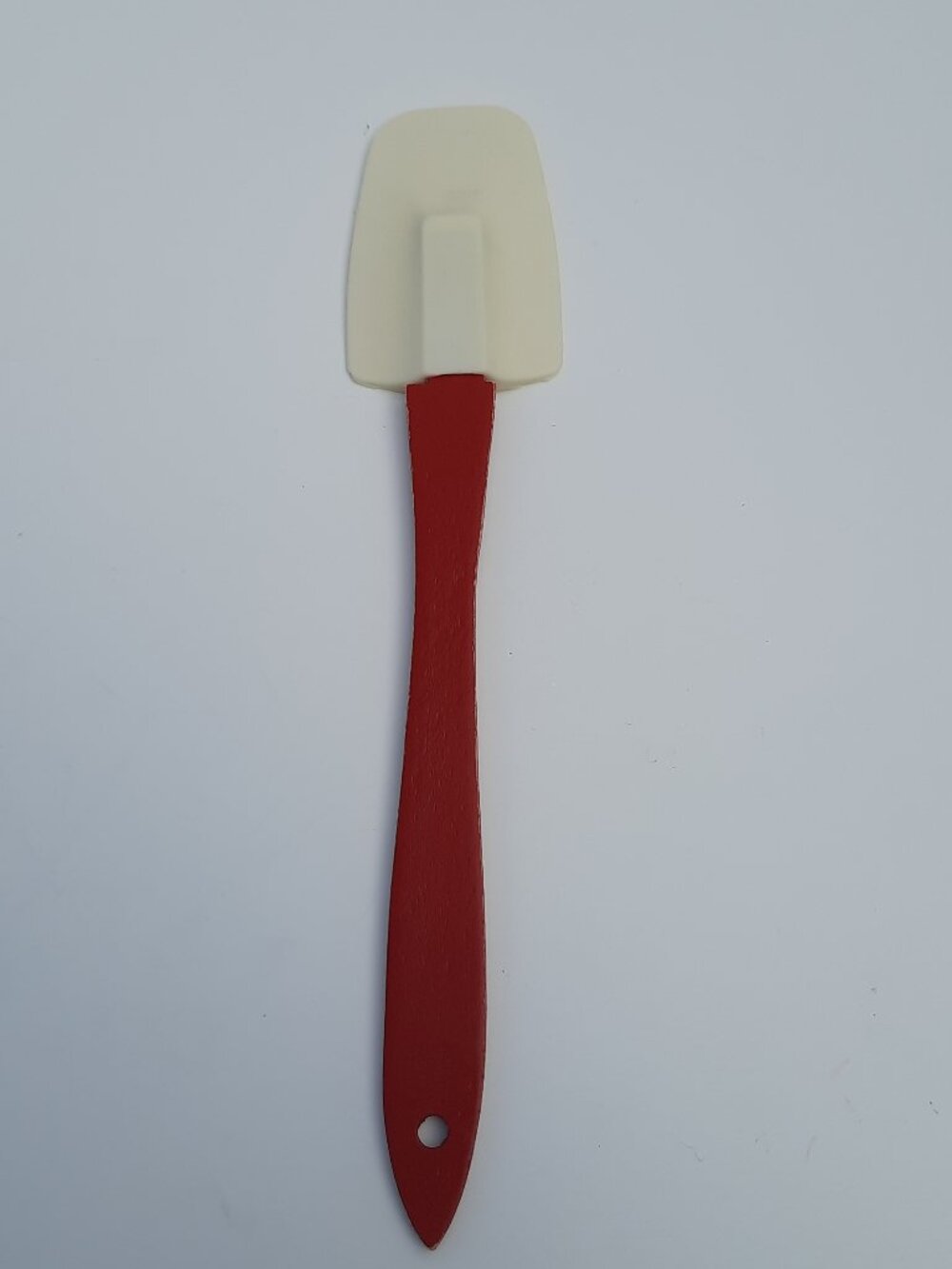 Vintage Wooden Handle Rubber Spatula Red Wood Cream Blade Kitchen Utensil